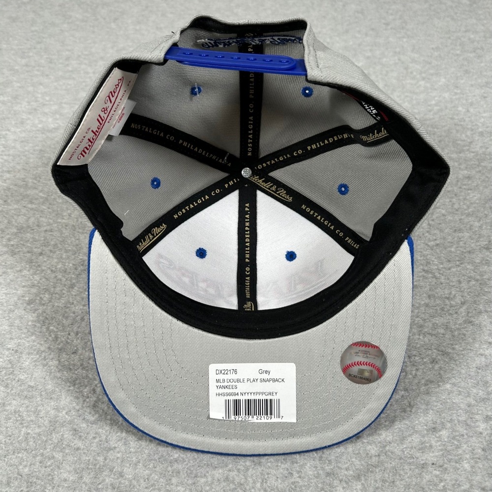Mitchell & Ness New York Yankees MLB Double Play‎ Snapback Hat Cap Gray - Picture 3 of 6